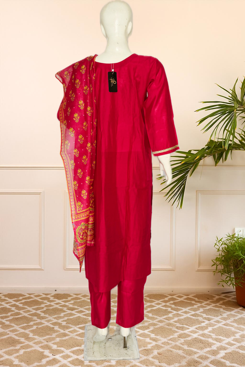 Red Embroidered Organza Suit Set with Matching Dupatta β Fully Stitched